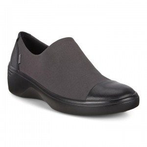 Ballerinas Ecco Soft 7 Wedge Impermeables Slip On Mujer Negros | YCQP-58140